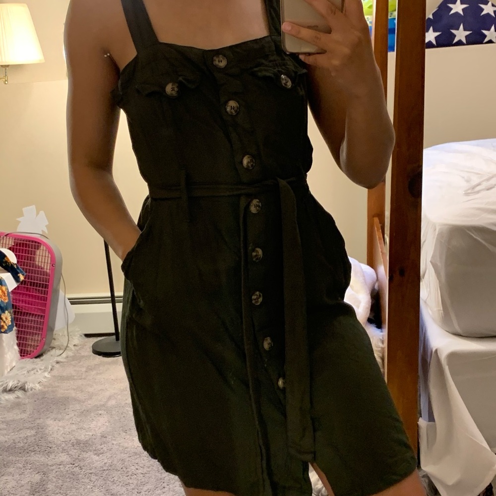 Green Button Down Dress